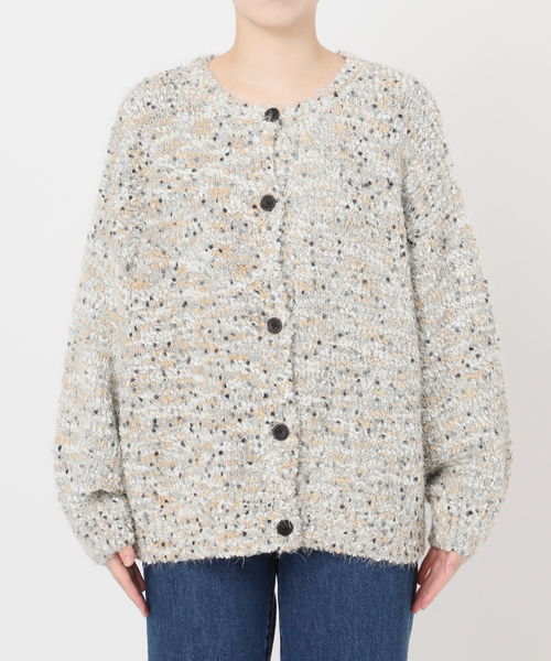 B.C STOCK（ベーセーストック）の「《追加9》手洗い可 / ポコポコヤーンミックス2WAYカーディガン（ニット/セーター・レディース・チャコールグレー/アイボリー/レッド/ブラウン/ラベンダー・FREE）」の9枚目の写真