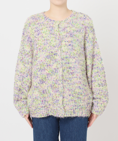 B.C STOCK（ベーセーストック）の「《追加9》手洗い可 / ポコポコヤーンミックス2WAYカーディガン（ニット/セーター・レディース・チャコールグレー/アイボリー/レッド/ブラウン/ラベンダー・FREE）」の13枚目の写真