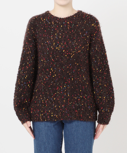 B.C STOCK（ベーセーストック）の「《追加9》手洗い可 / ポコポコヤーンミックス2WAYカーディガン（ニット/セーター・レディース・チャコールグレー/アイボリー/レッド/ブラウン/ラベンダー・FREE）」の16枚目の写真