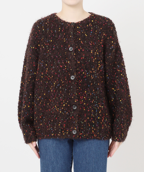 B.C STOCK（ベーセーストック）の「《追加9》手洗い可 / ポコポコヤーンミックス2WAYカーディガン（ニット/セーター・レディース・チャコールグレー/アイボリー/レッド/ブラウン/ラベンダー・FREE）」の17枚目の写真