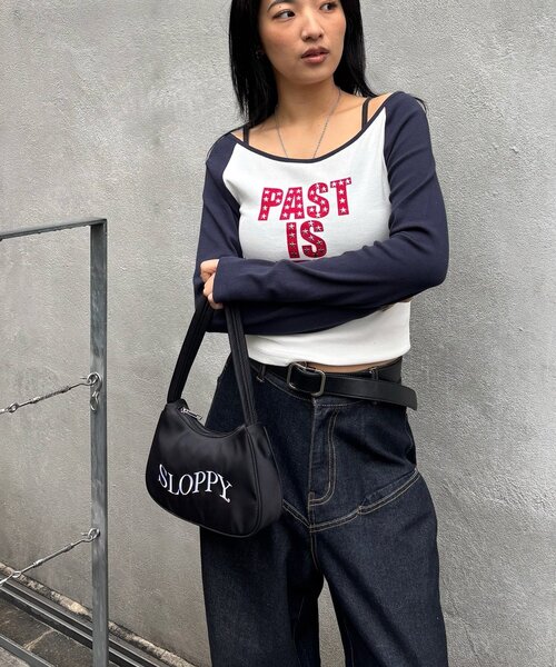 WHO'S WHO gallery(フーズフーギャラリー)の「STAR STUDS RAGLAN LOG TOPS(Tシャツ/カットソー・レディース・グレー/ブラック/カーキ/ネイビー・FREE)」の16枚目の写真