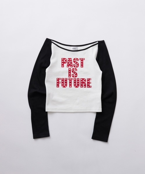 WHO'S WHO gallery(フーズフーギャラリー)の「STAR STUDS RAGLAN LOG TOPS(Tシャツ/カットソー・レディース・グレー/ブラック/カーキ/ネイビー・FREE)」の5枚目の写真