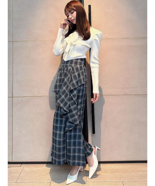 RESEXXY（リゼクシー）の「ボウタイニットトップス（ニット/セーター・レディース・ラベンダー/ホワイト/ブラック・FREE）」の16枚目の写真