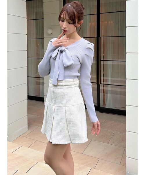 RESEXXY（リゼクシー）の「ボウタイニットトップス（ニット/セーター・レディース・ラベンダー/ホワイト/ブラック・FREE）」の20枚目の写真