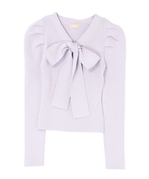 RESEXXY（リゼクシー）の「ボウタイニットトップス（ニット/セーター・レディース・ラベンダー/ホワイト/ブラック・FREE）」の10枚目の写真