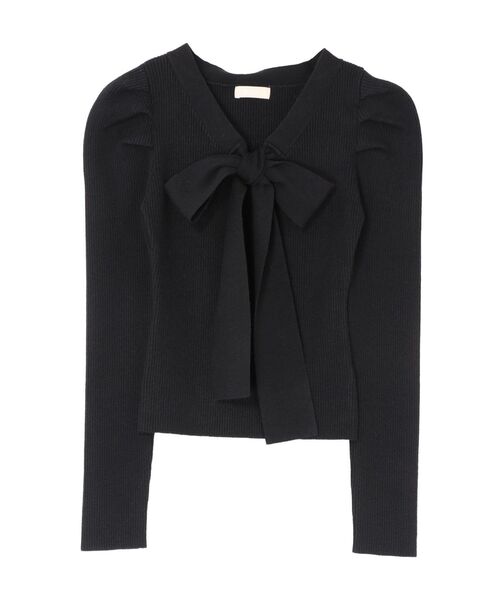 RESEXXY（リゼクシー）の「ボウタイニットトップス（ニット/セーター・レディース・ラベンダー/ホワイト/ブラック・FREE）」の11枚目の写真