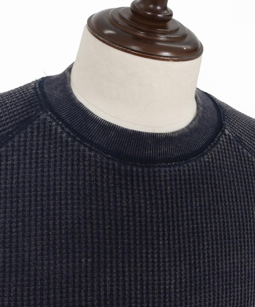 CAMBIO(カンビオ)の「mt10154- Snow Wash Big Waffle Raglan Short Sleeve Tee スノーウォッシュビックワッフルTシャツ(CMP-261-004)(Tシャツ/カットソー・メンズ・ネイビー/グレイッシュベージュ/ブラック・L/M/S)」の4枚目の写真