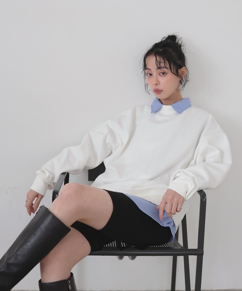 LIAN（リアン）の「オーバーサイズスウェットプルオーバー（スウェット・レディース・杢グレー/オフホワイト/イエロー/ピンク・FREE）」の11枚目の写真