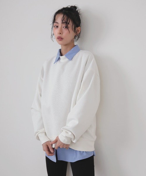 LIAN（リアン）の「オーバーサイズスウェットプルオーバー（スウェット・レディース・杢グレー/オフホワイト/イエロー/ピンク・FREE）」の12枚目の写真