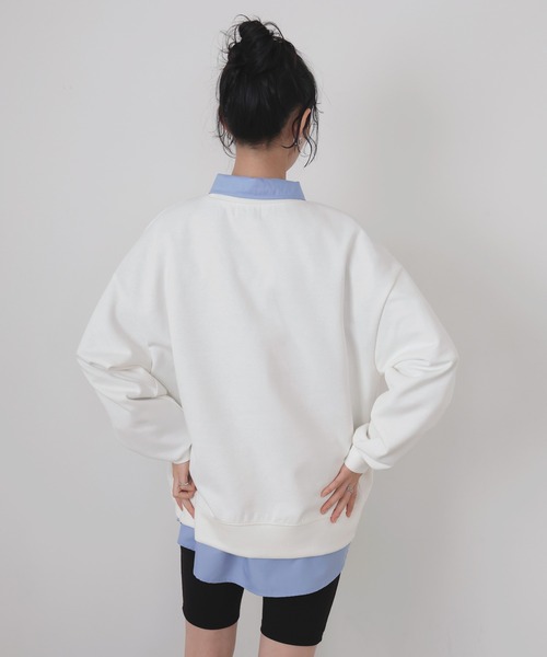 LIAN（リアン）の「オーバーサイズスウェットプルオーバー（スウェット・レディース・杢グレー/オフホワイト/イエロー/ピンク・FREE）」の13枚目の写真