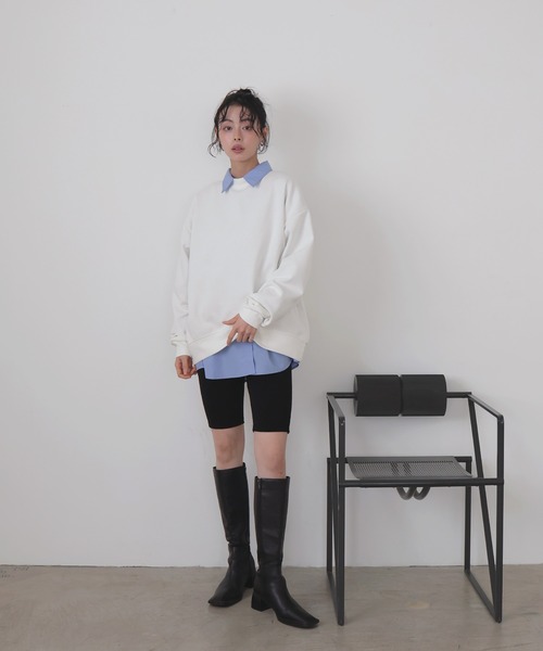 LIAN（リアン）の「オーバーサイズスウェットプルオーバー（スウェット・レディース・杢グレー/オフホワイト/イエロー/ピンク・FREE）」の14枚目の写真