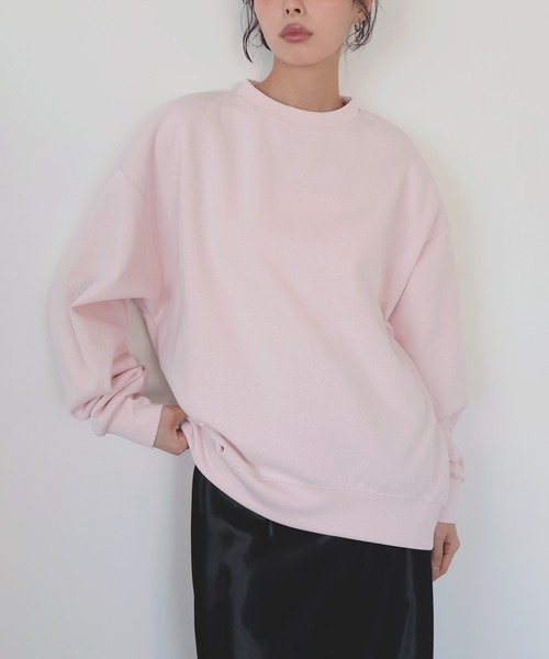 LIAN（リアン）の「オーバーサイズスウェットプルオーバー（スウェット・レディース・杢グレー/オフホワイト/イエロー/ピンク・FREE）」の5枚目の写真