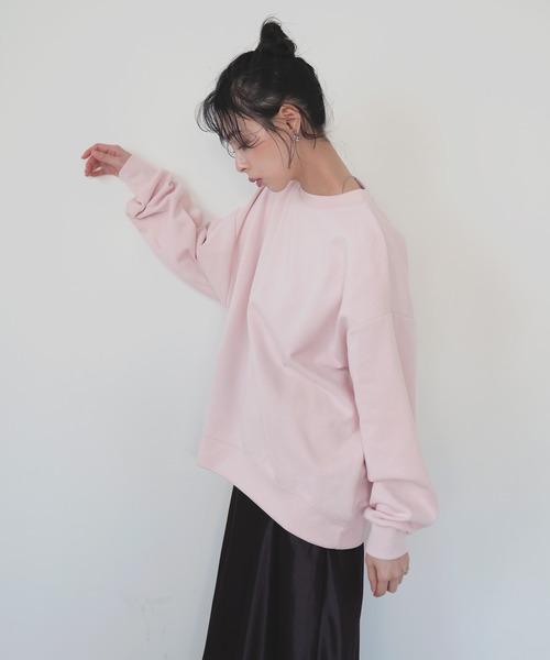 LIAN（リアン）の「オーバーサイズスウェットプルオーバー（スウェット・レディース・杢グレー/オフホワイト/イエロー/ピンク・FREE）」の6枚目の写真