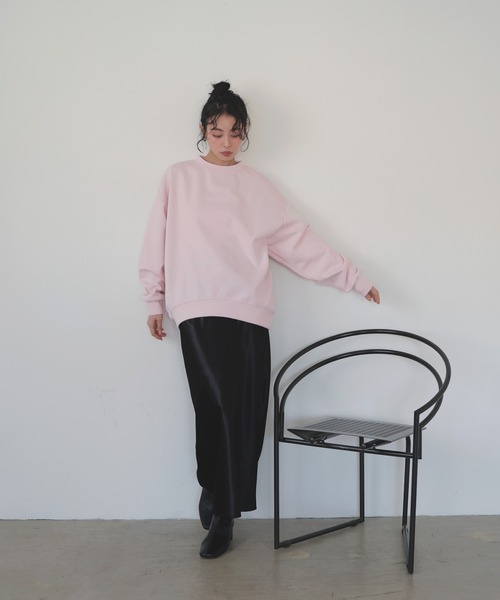 LIAN（リアン）の「オーバーサイズスウェットプルオーバー（スウェット・レディース・杢グレー/オフホワイト/イエロー/ピンク・FREE）」の7枚目の写真