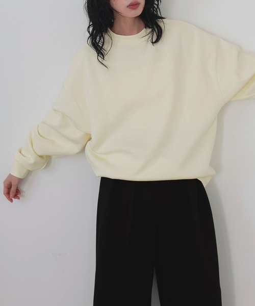 LIAN（リアン）の「オーバーサイズスウェットプルオーバー（スウェット・レディース・杢グレー/オフホワイト/イエロー/ピンク・FREE）」の18枚目の写真