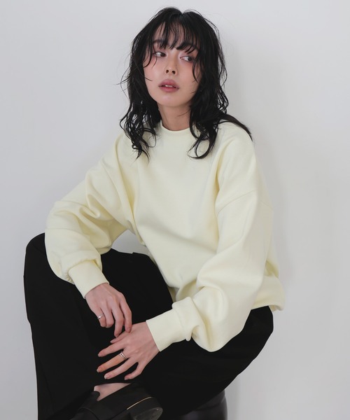 LIAN（リアン）の「オーバーサイズスウェットプルオーバー（スウェット・レディース・杢グレー/オフホワイト/イエロー/ピンク・FREE）」の20枚目の写真