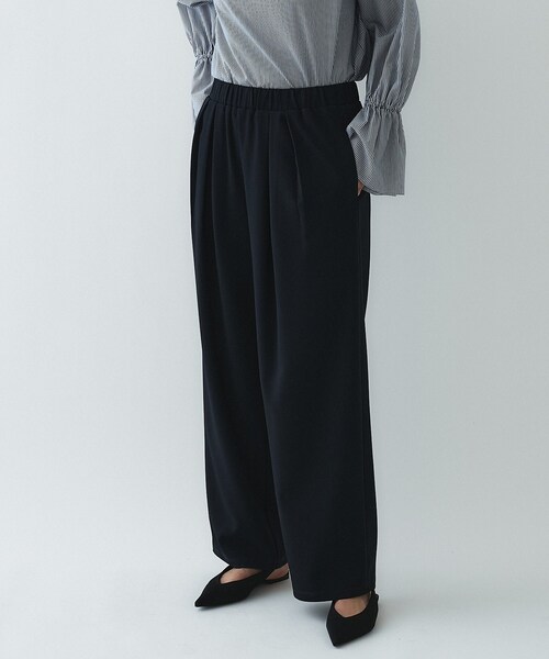 cloenc（クロエンス）の「【セットアップ／マシンウォッシュ】ツイルイージータックパンツ（その他パンツ・レディース・ブラック/ネイビー/オフホワイト・01/02/03）」の3枚目の写真