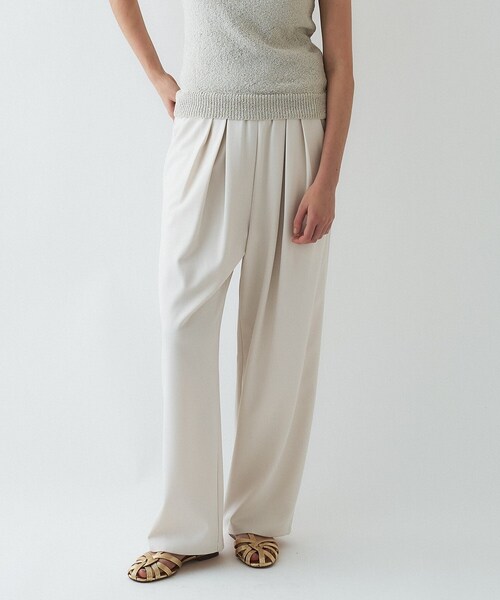 cloenc（クロエンス）の「【セットアップ／マシンウォッシュ】ツイルイージータックパンツ（その他パンツ・レディース・ブラック/ネイビー/オフホワイト・01/02/03）」の2枚目の写真