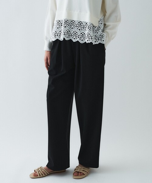 cloenc（クロエンス）の「【セットアップ／マシンウォッシュ】ツイルイージータックパンツ（その他パンツ・レディース・ブラック/ネイビー/オフホワイト・01/02/03）」の7枚目の写真