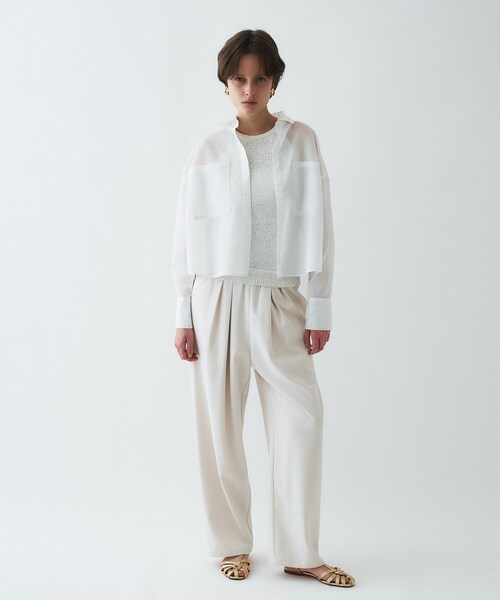 cloenc（クロエンス）の「【セットアップ／マシンウォッシュ】ツイルイージータックパンツ（その他パンツ・レディース・ブラック/ネイビー/オフホワイト・01/02/03）」の12枚目の写真