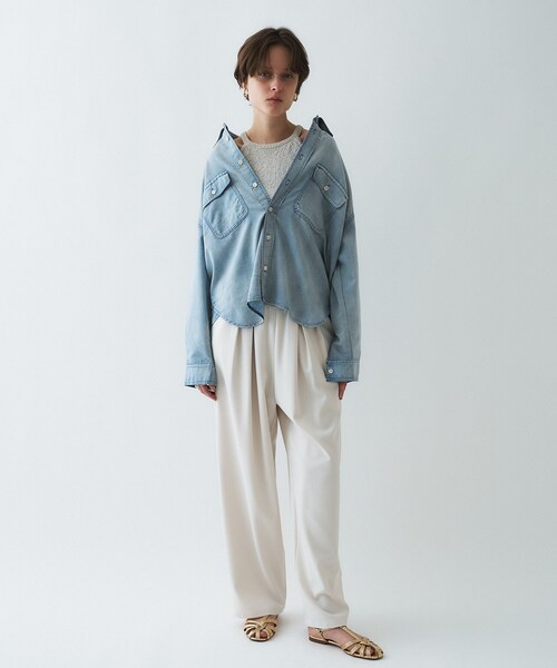 cloenc（クロエンス）の「【セットアップ／マシンウォッシュ】ツイルイージータックパンツ（その他パンツ・レディース・ブラック/ネイビー/オフホワイト・01/02/03）」の17枚目の写真