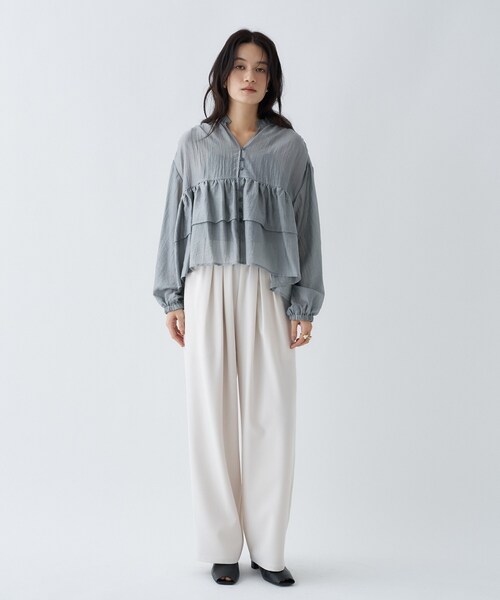 cloenc（クロエンス）の「【セットアップ／マシンウォッシュ】ツイルイージータックパンツ（その他パンツ・レディース・ブラック/ネイビー/オフホワイト・01/02/03）」の18枚目の写真