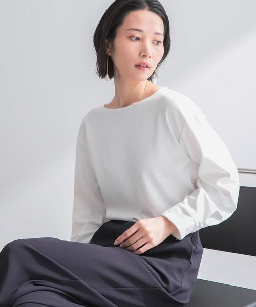 URBAN RESEARCH ROSSO WOMEN（アーバンリサーチ　ロッソ）の「ストレッチジョーゼットブラウス（シャツ/ブラウス・レディース・ホワイト/グレー系その他/ネイビー・FREE）」の4枚目の写真