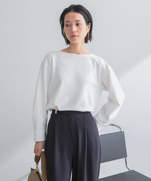 URBAN RESEARCH ROSSO WOMEN（アーバンリサーチ　ロッソ）の「ストレッチジョーゼットブラウス（シャツ/ブラウス・レディース・ホワイト/グレー系その他/ネイビー・FREE）」の7枚目の写真