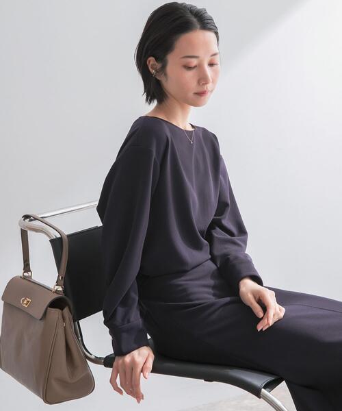 URBAN RESEARCH ROSSO WOMEN（アーバンリサーチ　ロッソ）の「ストレッチジョーゼットブラウス（シャツ/ブラウス・レディース・ホワイト/グレー系その他/ネイビー・FREE）」の19枚目の写真