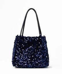 スパンコールミニトートバッグ-ネイビー