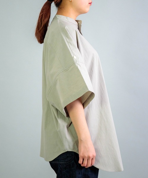 Yarmo] Vintage Finish Cotton Roll Up Sleeve Boxy Shirts | Domingo