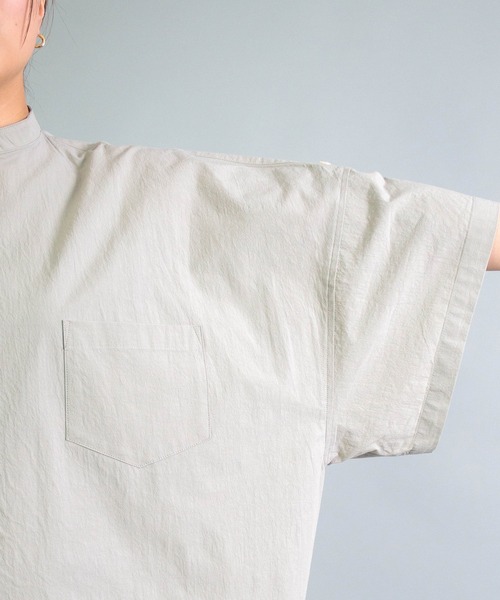 Yarmo（ヤーモ）の「[Yarmo] Vintage Finish Cotton Roll Up Sleeve Boxy Shirts（シャツ/ブラウス・レディース・ホワイト/グレー・FREE）」の17枚目の写真