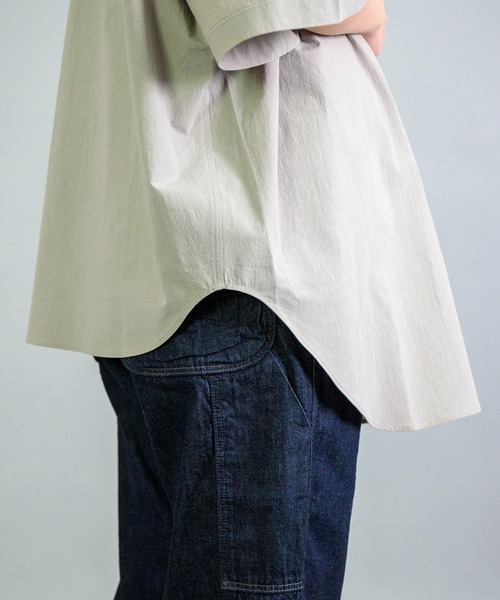 Yarmo（ヤーモ）の「[Yarmo] Vintage Finish Cotton Roll Up Sleeve Boxy Shirts（シャツ/ブラウス・レディース・ホワイト/グレー・FREE）」の18枚目の写真