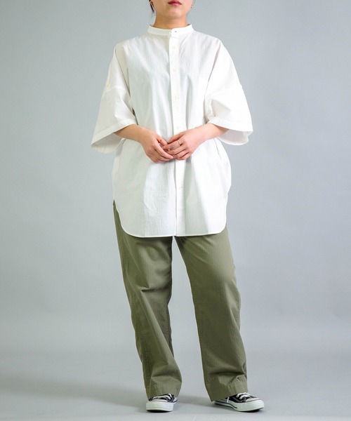 Yarmo] Vintage Finish Cotton Roll Up Sleeve Boxy Shirts | Domingo
