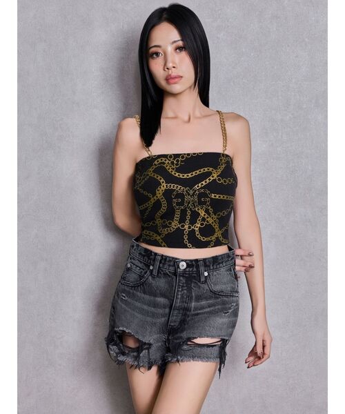 GYDA(ジェイダ)の「ハイウエストBACK RIPPEDデニムショートパンツ(デニムパンツ・レディース・ブラック/ブルー/インディゴブルー・LARGE/MEDIUM/SMALL/X-SMALL)」の20枚目の写真