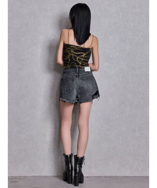 GYDA(ジェイダ)の「ハイウエストBACK RIPPEDデニムショートパンツ(デニムパンツ・レディース・ブラック/ブルー/インディゴブルー・LARGE/MEDIUM/SMALL/X-SMALL)」の17枚目の写真