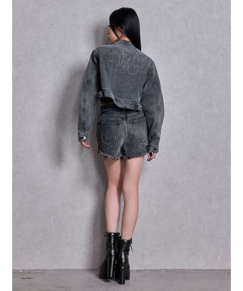 GYDA(ジェイダ)の「ハイウエストBACK RIPPEDデニムショートパンツ(デニムパンツ・レディース・ブラック/ブルー/インディゴブルー・LARGE/MEDIUM/SMALL/X-SMALL)」の15枚目の写真