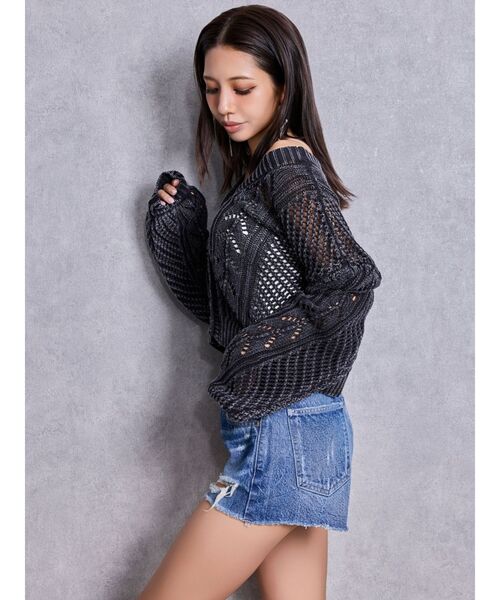 GYDA(ジェイダ)の「ハイウエストBACK RIPPEDデニムショートパンツ(デニムパンツ・レディース・ブラック/ブルー/インディゴブルー・LARGE/MEDIUM/SMALL/X-SMALL)」の13枚目の写真