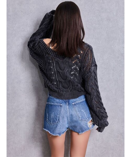 GYDA(ジェイダ)の「ハイウエストBACK RIPPEDデニムショートパンツ(デニムパンツ・レディース・ブラック/ブルー/インディゴブルー・LARGE/MEDIUM/SMALL/X-SMALL)」の12枚目の写真