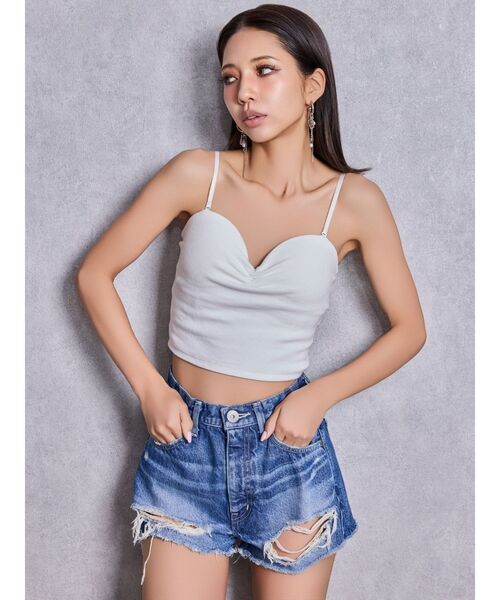 GYDA(ジェイダ)の「ハイウエストBACK RIPPEDデニムショートパンツ(デニムパンツ・レディース・ブラック/ブルー/インディゴブルー・LARGE/MEDIUM/SMALL/X-SMALL)」の12枚目の写真