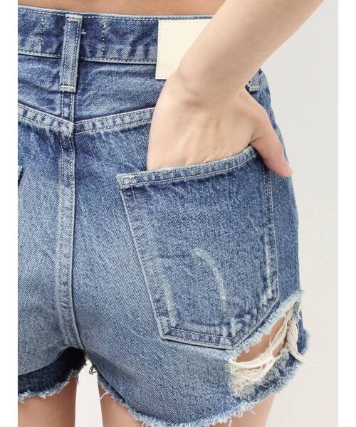 GYDA(ジェイダ)の「ハイウエストBACK RIPPEDデニムショートパンツ(デニムパンツ・レディース・ブラック/ブルー/インディゴブルー・LARGE/MEDIUM/SMALL/X-SMALL)」の5枚目の写真