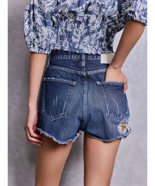 GYDA(ジェイダ)の「ハイウエストBACK RIPPEDデニムショートパンツ(デニムパンツ・レディース・ブラック/ブルー/インディゴブルー・LARGE/MEDIUM/SMALL/X-SMALL)」の18枚目の写真