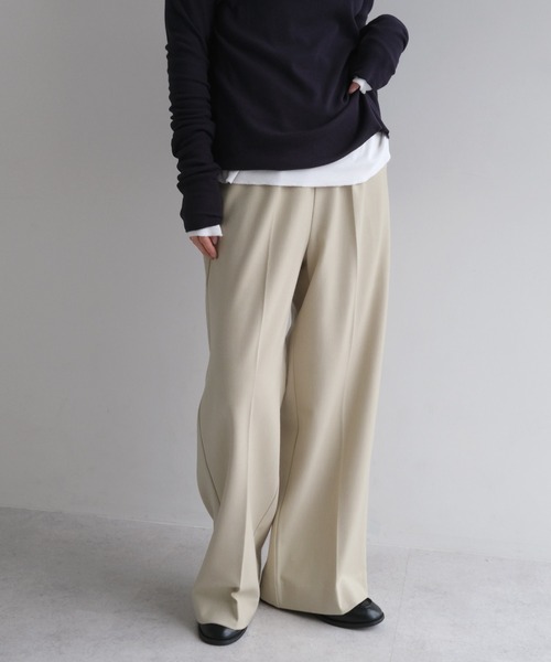 evernavy(エバーネイビー)の「ウール混スラックスパンツ(スラックス・レディース・ベージュ/ブラウン/ブラック・MT/L/M/LT)」の10枚目の写真
