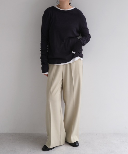 evernavy(エバーネイビー)の「ウール混スラックスパンツ(スラックス・レディース・ベージュ/ブラウン/ブラック・MT/L/M/LT)」の11枚目の写真