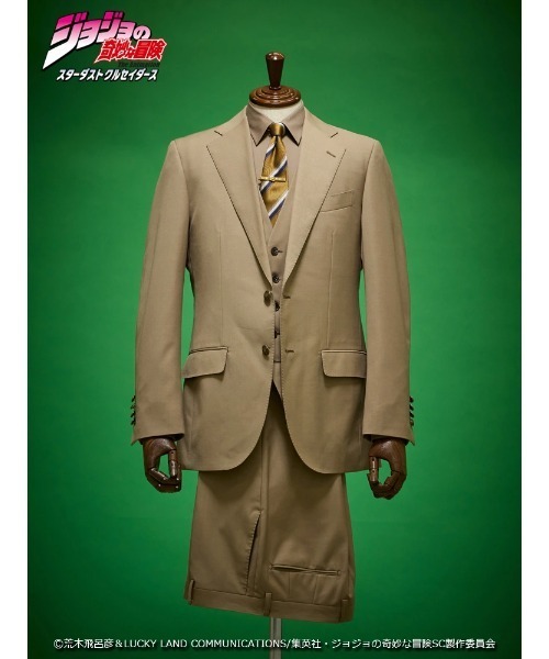 Perfect Suit FActory（パーフェクトスーツファクトリー）の「アニメ『ジョジョの奇妙な冒険 スターダストクルセイダース』セットアップジャケット【DIO】（スーツジャケット・メンズ・ベージュ・3L/LL/L/M/S/SS）」の2枚目の写真