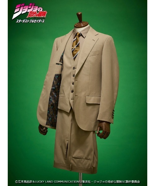 Perfect Suit FActory（パーフェクトスーツファクトリー）の「アニメ『ジョジョの奇妙な冒険 スターダストクルセイダース』セットアップジャケット【DIO】（スーツジャケット・メンズ・ベージュ・3L/LL/L/M/S/SS）」の3枚目の写真