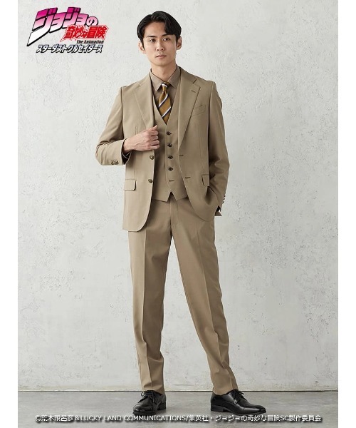 Perfect Suit FActory（パーフェクトスーツファクトリー）の「アニメ『ジョジョの奇妙な冒険 スターダストクルセイダース』セットアップジャケット【DIO】（スーツジャケット・メンズ・ベージュ・3L/LL/L/M/S/SS）」の6枚目の写真