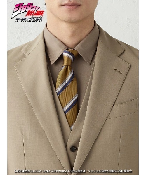 Perfect Suit FActory（パーフェクトスーツファクトリー）の「アニメ『ジョジョの奇妙な冒険 スターダストクルセイダース』セットアップジャケット【DIO】（スーツジャケット・メンズ・ベージュ・3L/LL/L/M/S/SS）」の9枚目の写真