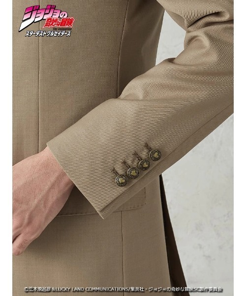 Perfect Suit FActory（パーフェクトスーツファクトリー）の「アニメ『ジョジョの奇妙な冒険 スターダストクルセイダース』セットアップジャケット【DIO】（スーツジャケット・メンズ・ベージュ・3L/LL/L/M/S/SS）」の10枚目の写真