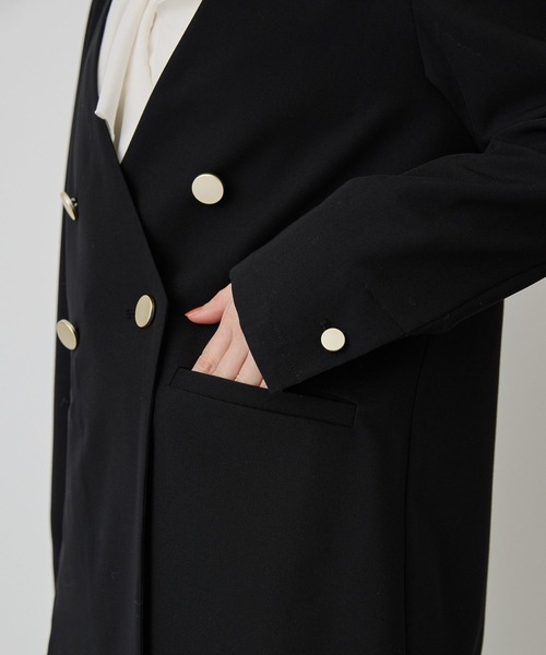 AMERICAN HOLIC(アメリカンホリック)の「【イージーケア】ノーカラージャケット(テーラードジャケット・レディース・杢グレー/ブラック・L/M)」の8枚目の写真